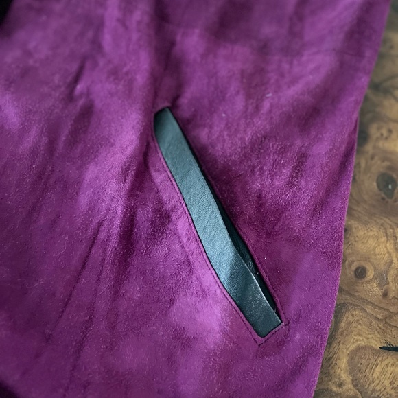 VTG Leather/Suede Designer Coat SO COOL!!! - Picture 9 of 13